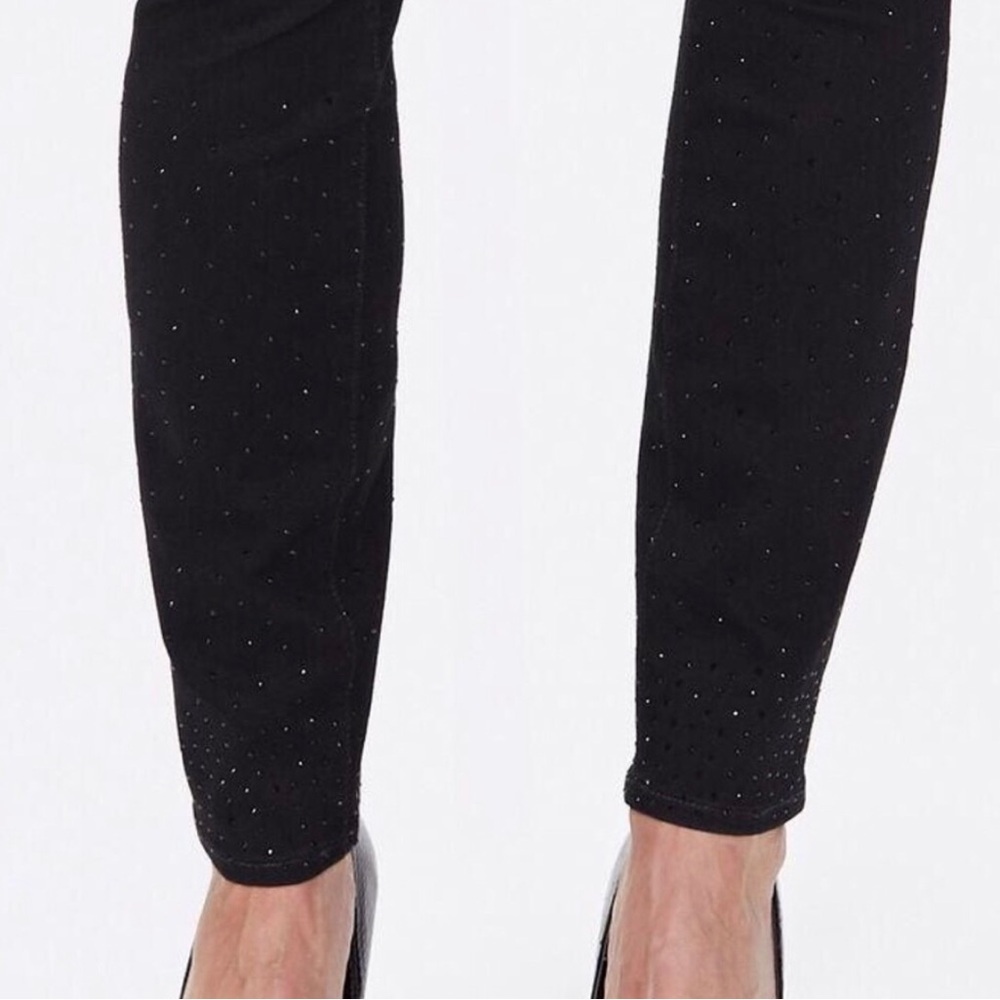 NYDJ Alina High Rise Legging Embellished Rhinestone Skinny Jeans Blue - Picture 3 of 4